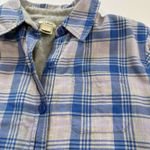LL Bean Fleece Lined Flannel Blue Plaid Shirt Jacket Shacket Size XS PETITE Photo 3