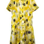 Kate Spade  Sunny Daisy Yellow Silk Organza Button Front Shirt Dress Size 0 Photo 1