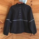 Liz Claiborne VINTAGE AMAZING BLACK  LIZ SPORT GOLF QUARTER ZIP SPELL-OUT LOGO ATHLETIC WINDBREAKER JACKET Photo 0