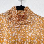 The East Order  Mustard Floral Smocked Neck Dress Size Small Photo 3