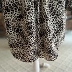 Vince Camuto  Tan Black Leopard Animal Print Roll Mini Dress 12 Photo 5