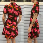 Vintage 70s Floral Watercolor Fit Flare Mini Dress Multiple Photo 3