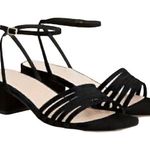 J.Crew NWT  Block Heel Multi Strap Leather Suede Black Sz 8.5 Photo 0