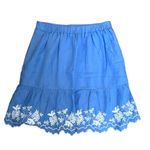 J.Crew Linen Embroidered Mini Skirt Size Small Photo 2