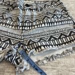 Pacsun Bullhead Aztec Tribal Mid Rise Denim Shorts Size 5 Frayed Hem Black White Photo 4