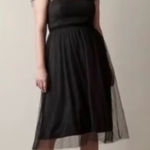 Jason Wu Black Midi Dress with Tulle Overlay Photo 0
