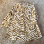 iLinen Classic Button Down Shirt Natural Zebra Size XS Tan Photo 10