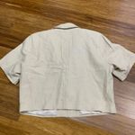 Abercrombie & Fitch Women's Cropped Blazer Short Sleeve Beige Linen Size Large Photo 3