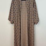 Mele Beach | Tan Patterned Longline Kimono Viscose Beach Wear One Size Size undefined Photo 0