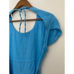 Free People Free-est Mika Mini Dress Striped Open Tie Button Back Cotton Linen S Photo 11