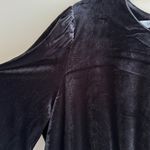 Mango  Ruched Long Sleeve Velvet Dress, Black, Size 22 Photo 7