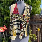 Vintage Musical Beaded Sequined Vest Ana Mori size M Black Size M Photo 1