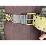 belt y2k leather studded crochet boho brown brass Photo 8