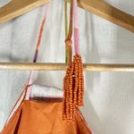 CAROLINE CONSTAS Linen Blend Halter Printed Midi Dress Size US XS Photo 4