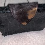 Kemestry clutch handbag purse women animal fur hair on front clasp magnetic Brown Photo 2