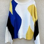 Callahan Knitwear Colorblock Abstract Knit Sweater M Blue Size M Photo 0