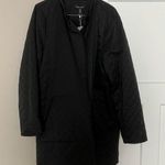 Eileen Fisher Long Black Quilted Jacket Photo 0