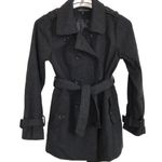 Ambiance Dark Gray Wool Blend Trench Coat Jacket Size Medium Photo 0