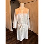 Linea Donatella  White Lace Peignoir Set Nightgown Robe Wedding Lingerie Lg Bride Photo 11