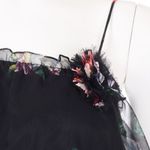 Vintage 1970s Black Floral Sheered 2 Piece Tiered Ruffled Dress Size S/M Photo 8