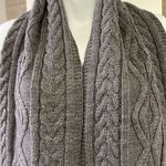 Dark Gray Cable knit Winter Acrylic Scarf Photo 4