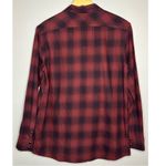 All Saints Kayla Burgundy Black Plaid Button-Down Crossover Shirt Photo 5