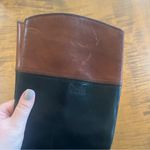 Frye | Black Leather Brown Top Tall Boots 6.5 Pull On Woman’s Photo 4