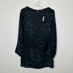 Madewell Shift Mini Dress Long Sleeve True Black Cupro Minimalist Light XS NWT Photo 6