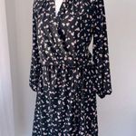 Maison Jules  Black Floral Print Long Sleeve Dress Photo 2