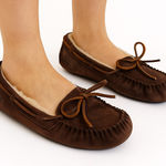 UGG  Women’s Moccasins Slippers Brown Suede Shearling Lined Size 8 Photo 0