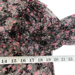 ZARA  Black Floral Sheer Ruffle Trim  Blouse Size Small – Romantic Feminine Photo 7