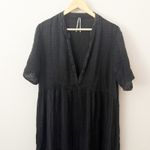 Anthropologie BY  | Weathered Black Flutter Boho Tiered Gauze Midi Dress | Large Photo 2