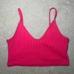 SheIn Hot Pink Cropped V-neck Tank Top Size Small Photo 0