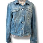 Levi's Gap Women's Size L Med Blue Denim Button Front Distressed Jacket Photo 0