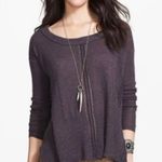 Free People  Lace Road Linen Blend Hi/Low Oversized Pullover Brown S Photo 4