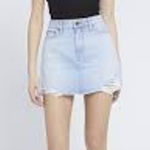 Alice + Olivia  Good High Waisted Denim Skirt Distressed Mini Casual Size 25 0 XS Photo 0