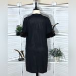 Vintage 50s 60s Black Long Coat Fur Cuffs 3/4 Sleeves XL Photo 1
