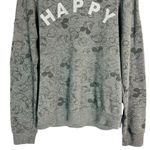 Disney  | Happy Mickey Gray Black Crewneck Sweater No Size Photo 3