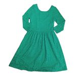 Everly Womens Dress Size Medium Dark Teal Green Lace Knit Juniors Pullover Photo 1