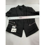 White House | Black Market Womans Cropped Biker Jacket 6 Black Front Zip Pockets Photo 5
