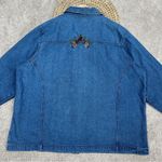 North Crest  Vintage Denim Button Down Shirt Embroidered Bird Size 3X Photo 6