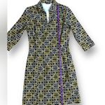J. McLaughlin  canvas geometric heavy cotton Dress Yellow Black collared Size XS Photo 4