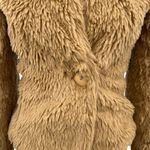 Betsey Johnson  Vintage 1990's Teddy Crop Faux Fur Jacket Tan Brown‎ Size 2 Photo 4