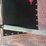 White House | Black Market Black floral envelope clutch wristlet Photo 4