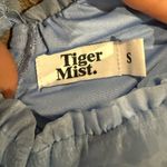 Tiger Mist Blue Tie Crop Top Photo 2