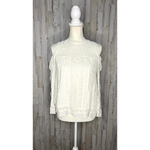 Alice + Olivia  Women's Small Ophelia Eyelet Lace Cold-Shoulder White‎ Blouse Photo 1