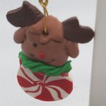 Clay Dangling Christmas Earrings Red Photo 1