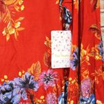 Free People | Summer Red Orange 2 AM Floral Mini Dress High Neck Scoop Back Photo 8