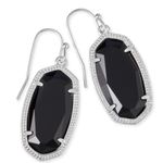 Kendra Scott NEW  Elle Silver Drop Earrings in Black Photo 2