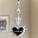 Handmade grunge street funky y2k style spike “LOVE ME” heart phone charm/bag accessory/keychain/car display🌿✨ Photo 0